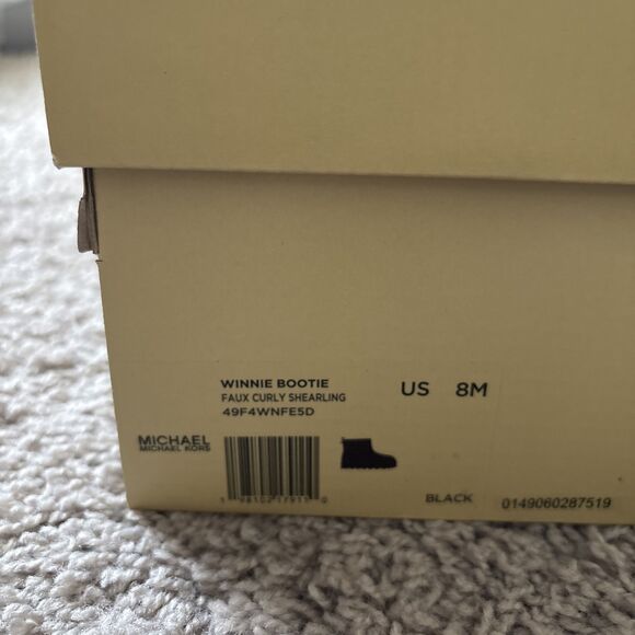 Michael Kors Winnie Bootie Faux Curly Shearing Boot $175 New In Box Women Size 8 - Picture 2 of 6